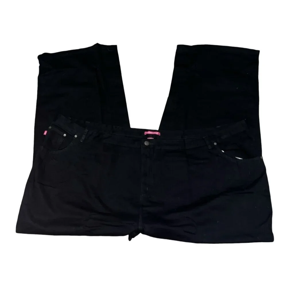 Woman Within NWOT Perfect Relaxed Cotton Jean Sz 30 Tall Black - Picture 2 of 8